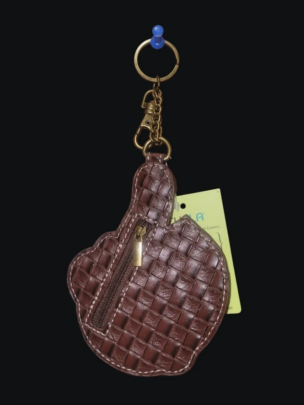 Chala Sloth Leather Keychain Bag Charm - Taupe & Brown - Picture 2 of 2
